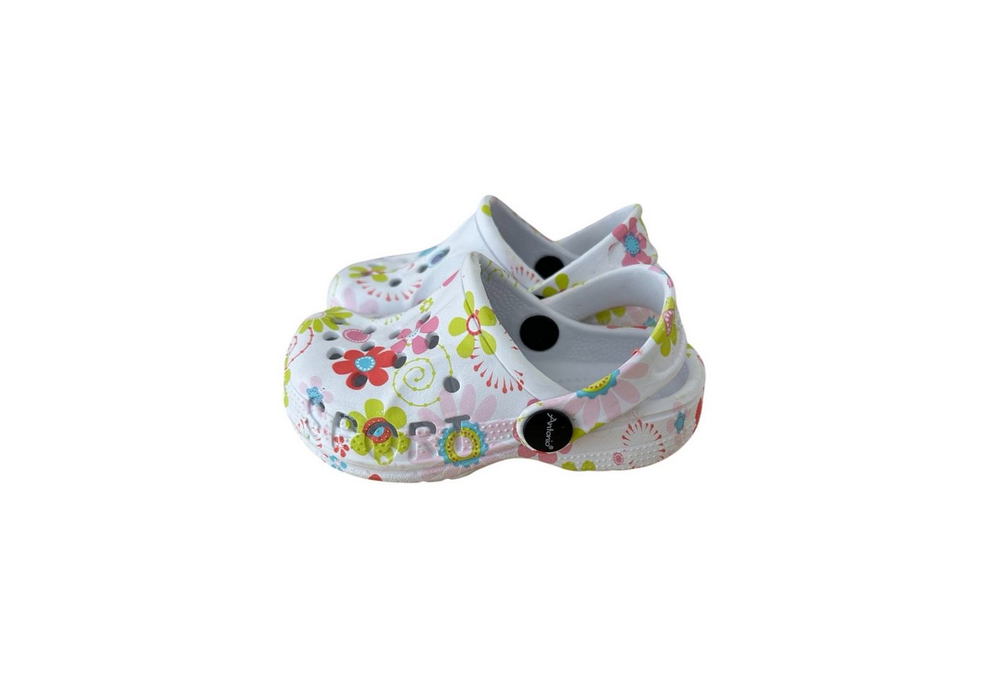 VewoTex Baby & Kinder Clogs mit Blumenmuster » günstige Kinderschuhe Clog (1 Paar Clogs, 2-tlg., Kein Set) Kinder Badeschlappen » Badelatschen mit Riemen & Cut-Outs