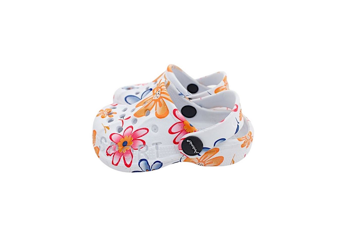 VewoTex Baby & Kinder Clogs mit Blumenmuster » günstige Kinderschuhe Clog (1 Paar Clogs, 2-tlg., Kein Set) Kinder Badeschlappen » Badelatschen mit Riemen & Cut-Outs