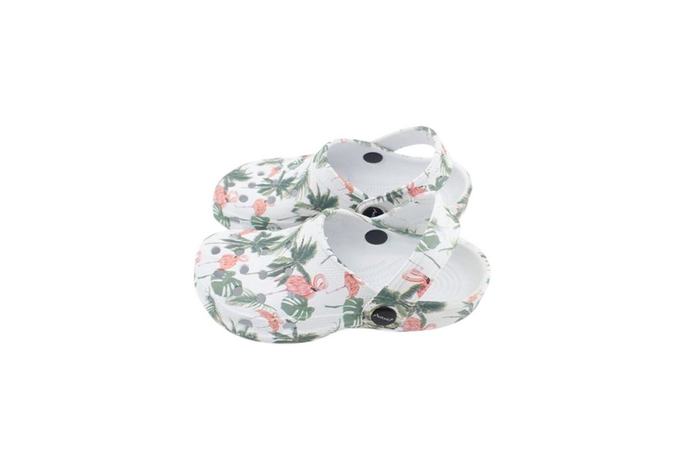 VewoTex Baby & Kinder Clogs mit Blumenmuster » günstige Kinderschuhe Clog (1 Paar Clogs, 2-tlg., Kein Set) Kinder Badeschlappen » Badelatschen mit Riemen & Cut-Outs (Motiv 7)