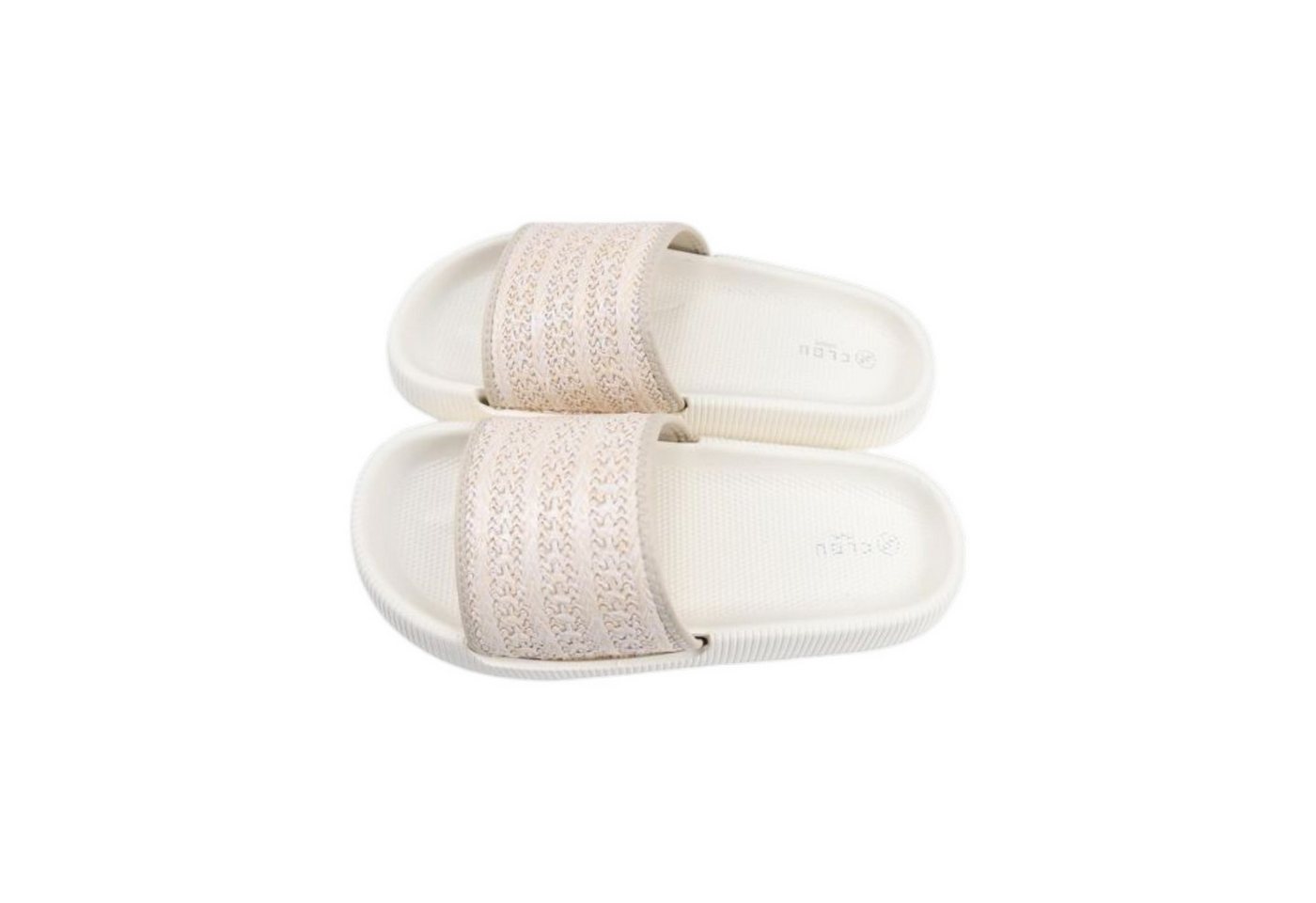 VewoTex Damen Badelatschen naturfarben » Badeschuhe mit dicker Sohle Pantolette (1 Paar, 1-tlg., Kein Set) Slipper & Hausschuhe » moderne Sommerschuhe (Motiv 2)
