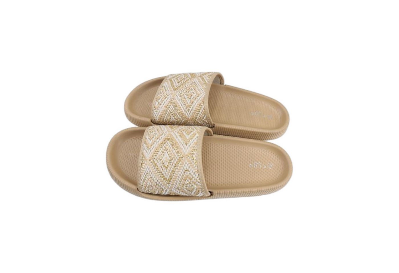 VewoTex Damen Badelatschen naturfarben » Badeschuhe mit dicker Sohle Pantolette (1 Paar, 1-tlg., Kein Set) Slipper & Hausschuhe » moderne Sommerschuhe (Motiv 5)
