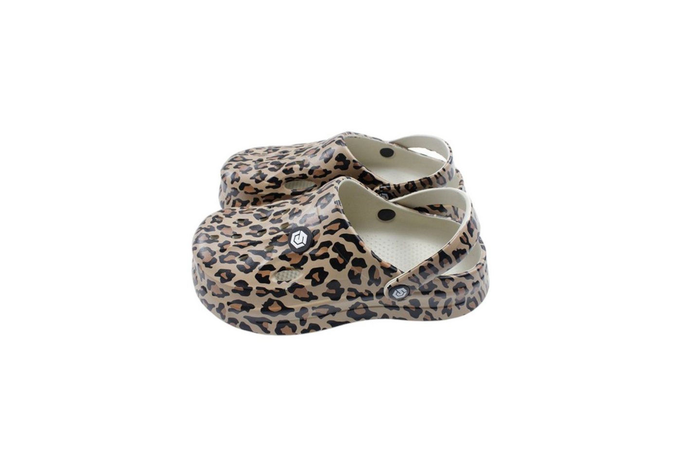 VewoTex Damen Clogs Leo » günstige Damenschuhe » Clogs mit Leoparden-Muster Clog (1 Paar, 2-tlg., 1 Paar) Sommer & Frühling Garten Schuhe mit Riemen und Cut-Outs