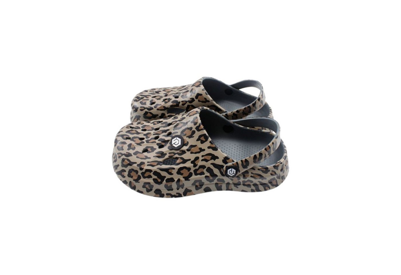 VewoTex Damen Clogs Leo » günstige Damenschuhe » Clogs mit Leoparden-Muster Clog (1 Paar, 2-tlg., 1 Paar) Sommer & Frühling Garten Schuhe mit Riemen und Cut-Outs