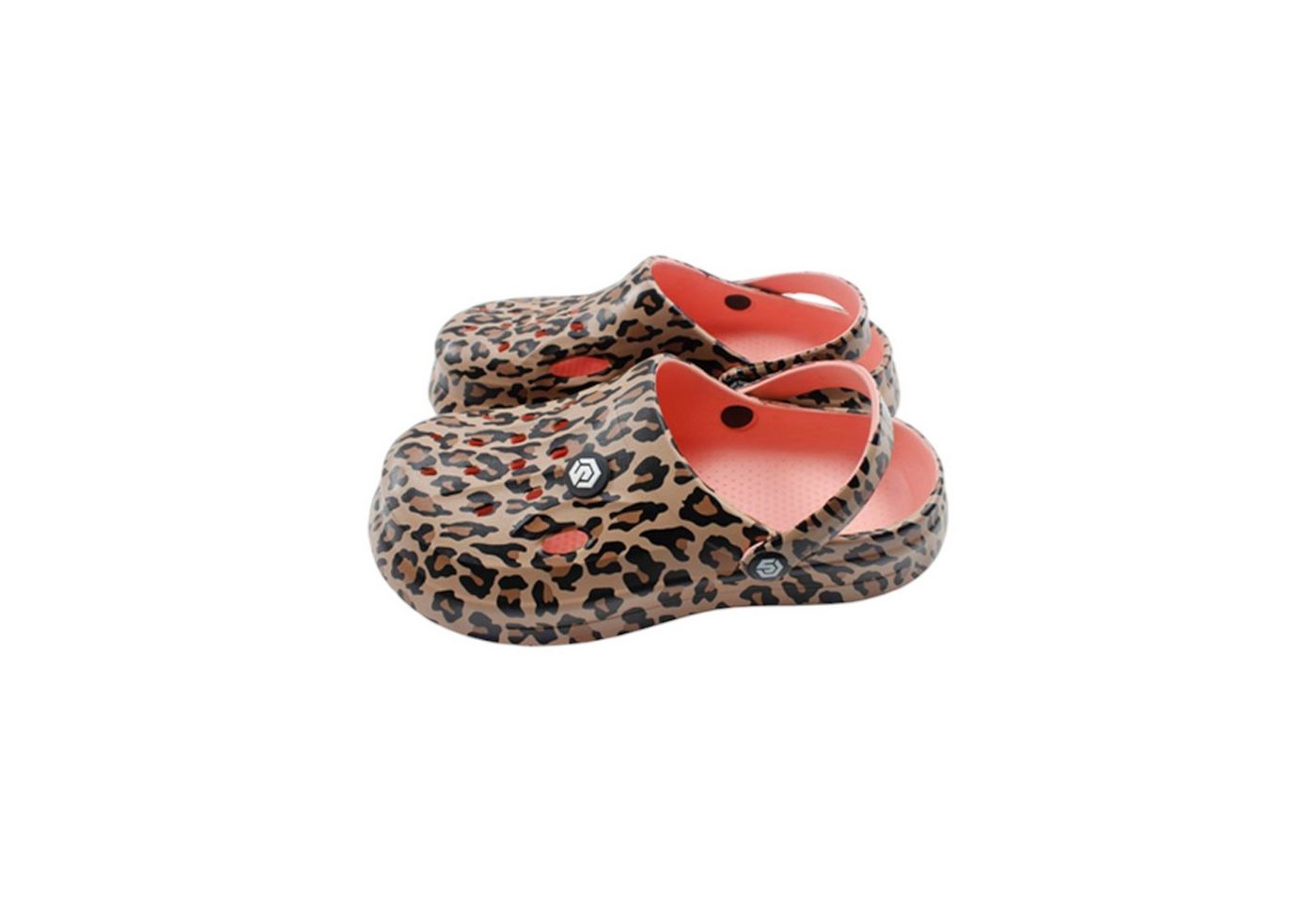 VewoTex Damen Clogs Leo » günstige Damenschuhe » Clogs mit Leoparden-Muster Clog (1 Paar, 2-tlg., 1 Paar) Sommer & Frühling Garten Schuhe mit Riemen und Cut-Outs