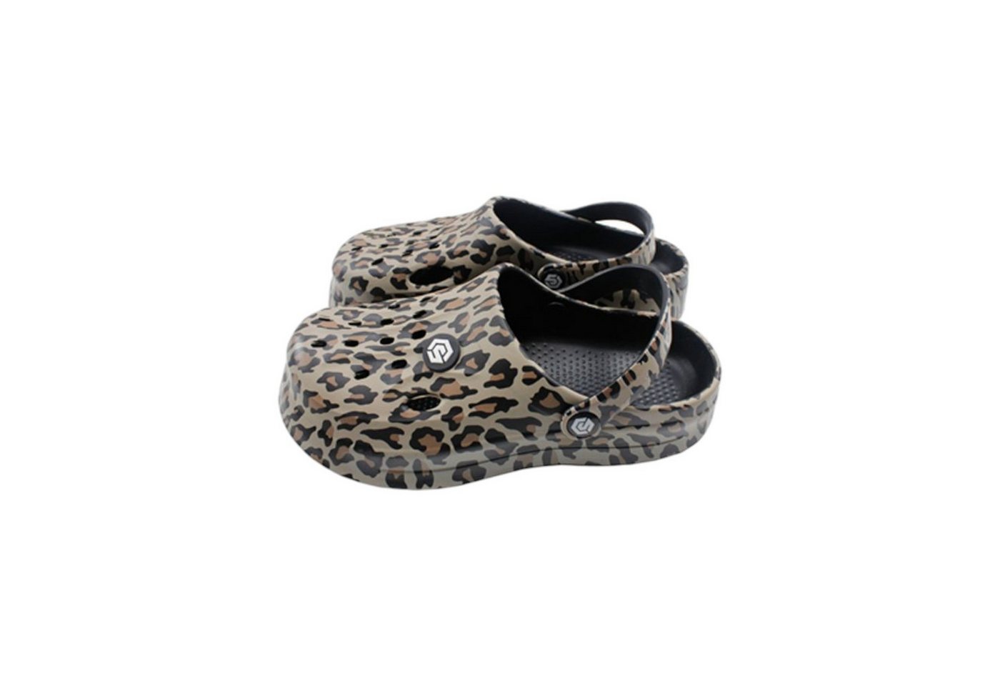 VewoTex Damen Clogs Leo » günstige Damenschuhe » Clogs mit Leoparden-Muster Clog (1 Paar, 2-tlg., 1 Paar) Sommer & Frühling Garten Schuhe mit Riemen und Cut-Outs