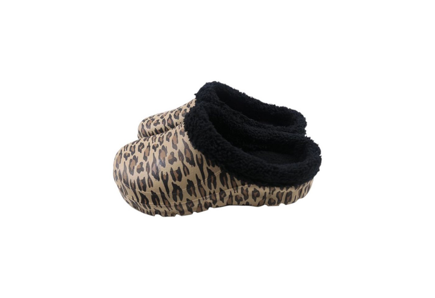 VewoTex Damen Clogs Leo mit Teddy Kunstfell » günstige Damenschuhe Clog (Paar, 2-tlg., 1 Paar) gefütterte Clogs mit Leo-Muster » Winter&Herbst Gartenschuhe