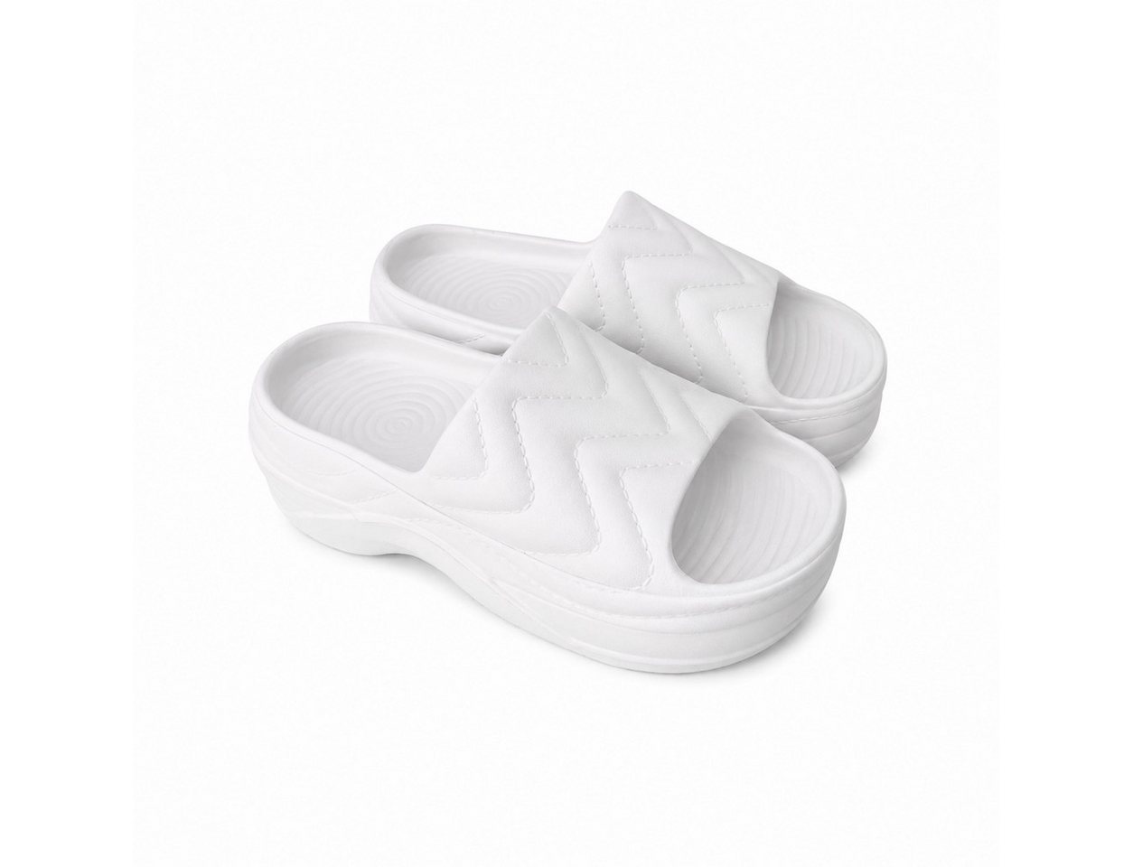 VewoTex Damen Pantoletten » Badelatschen mit Wellenmuster » Badepantolette (1 Paar, 1-tlg., Kein Set) Badeschuhe mit dicker Sohle » Slipper