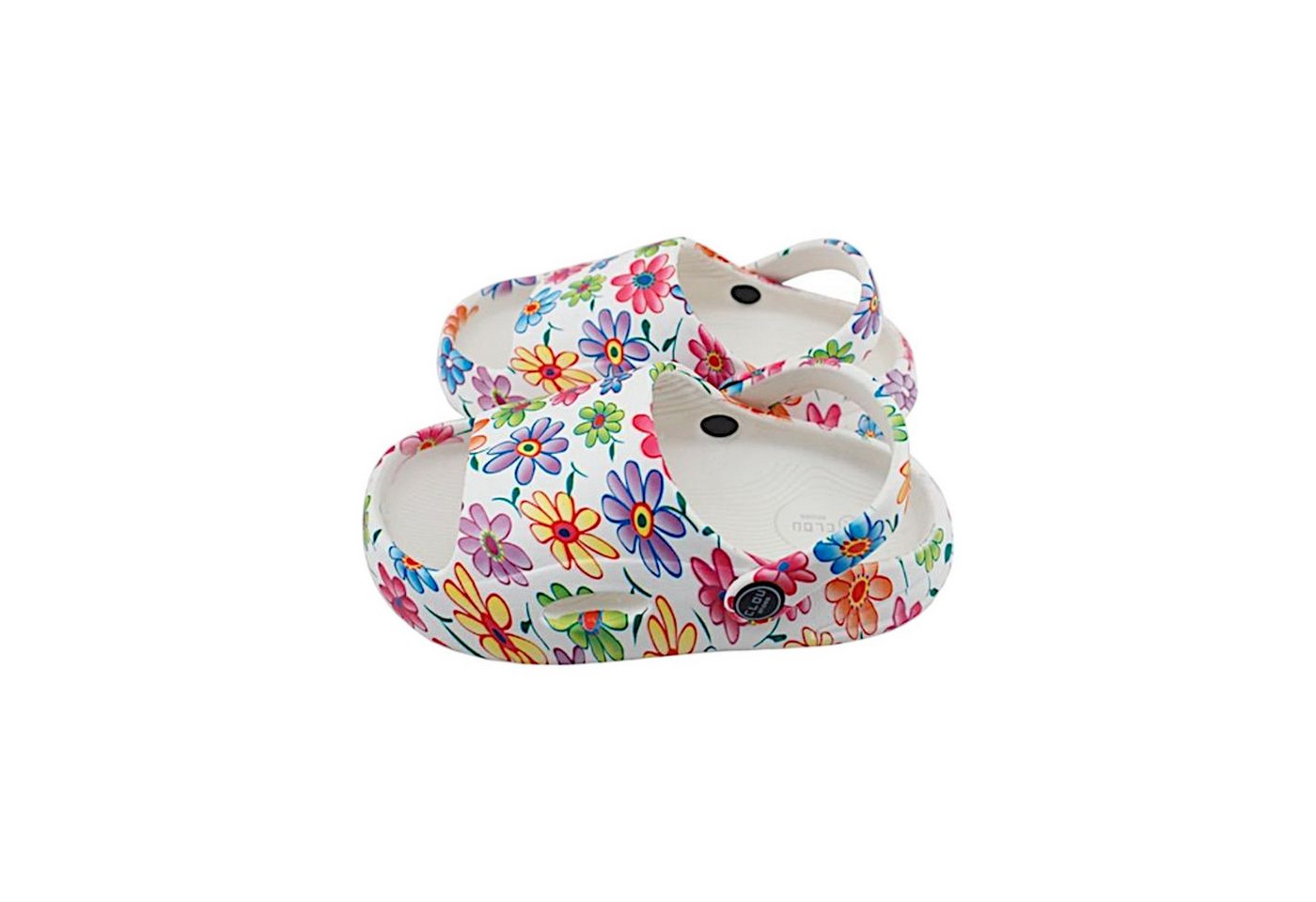 VewoTex Kinder Badelatschen mit Blumenmuster » Kinderschuhe "Clou Shoes" Clog (1 Paar, 1-tlg., Kein Set) Badeschlappen & Slipper » offene Sandalen mit Riemen & Cut-Outs