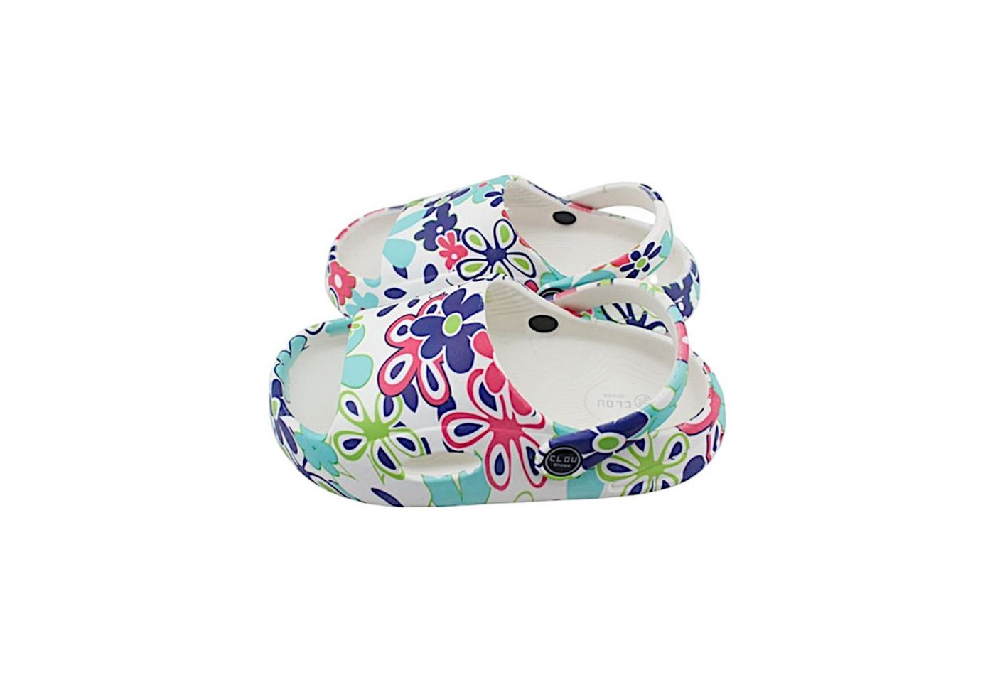 VewoTex Kinder Badelatschen mit Blumenmuster » Kinderschuhe "Clou Shoes" Clog (1 Paar, 1-tlg., Kein Set) Badeschlappen & Slipper » offene Sandalen mit Riemen & Cut-Outs