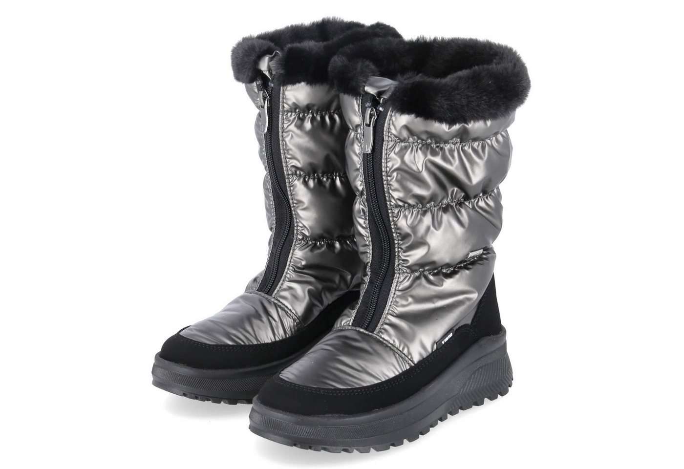 Vista 24-08791 peltro Damen Textil & Synthetik grau Stiefel