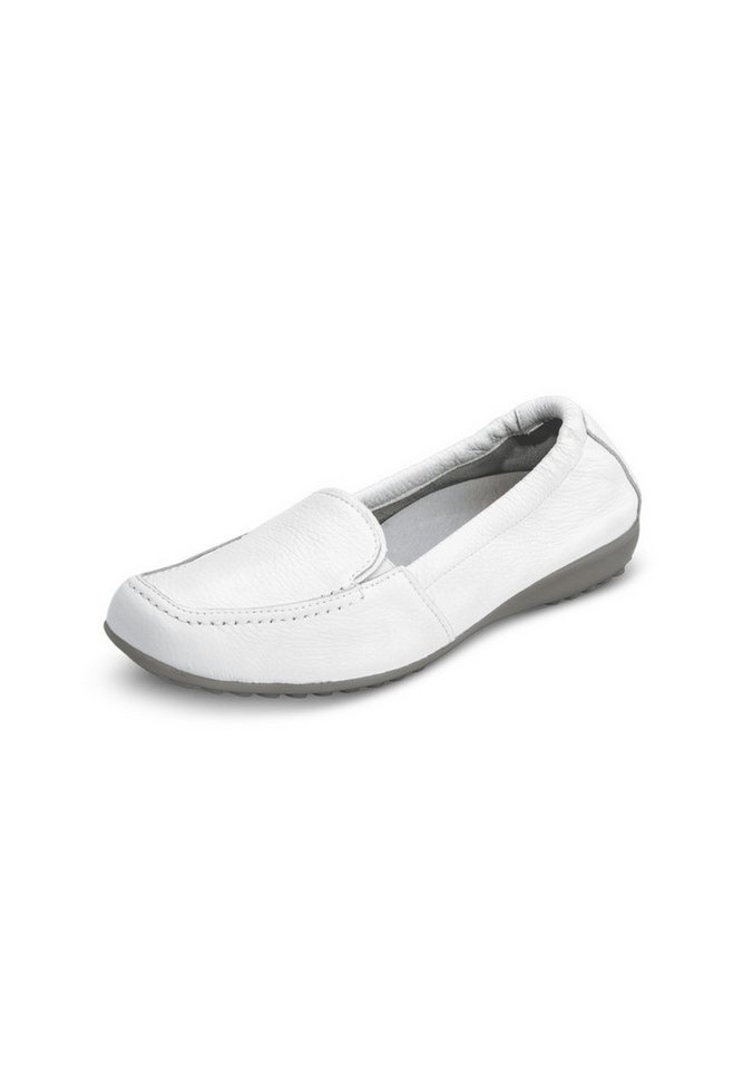 vitaform Damen Mokassins Hirschleder Mokassin (weiß)
