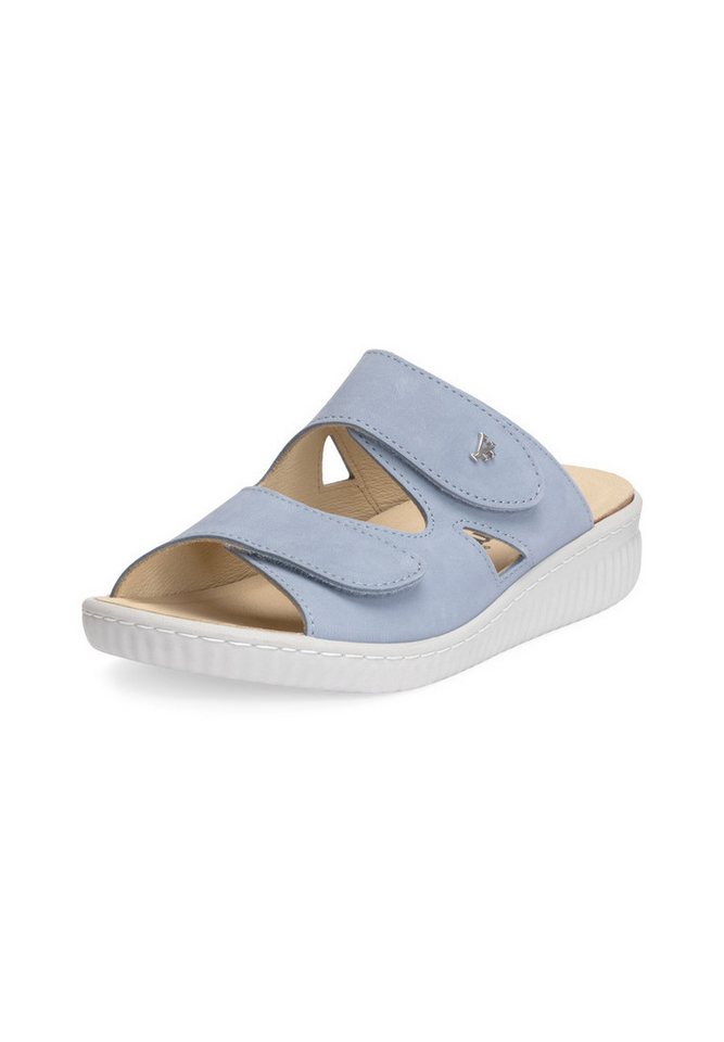 vitaform Damen Pantoletten Nubukleder Pantolette (blau)