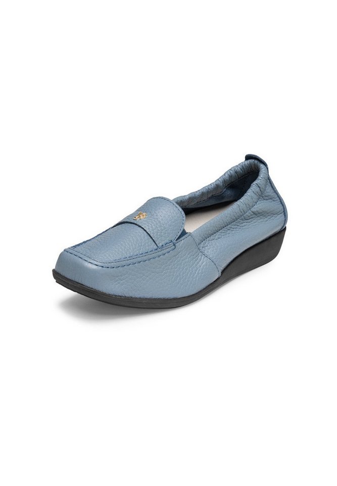 vitaform Damenschuhe Mokassin Hirschleder Mokassin (blau/grau)
