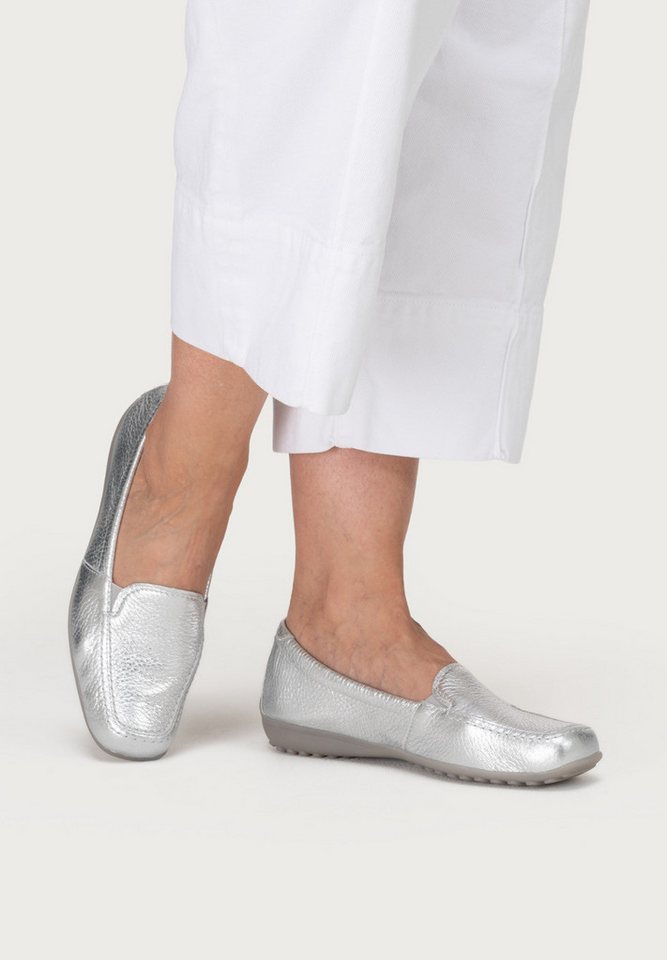 vitaform Damenschuhe Mokassin Hirschleder Mokassin (silber)