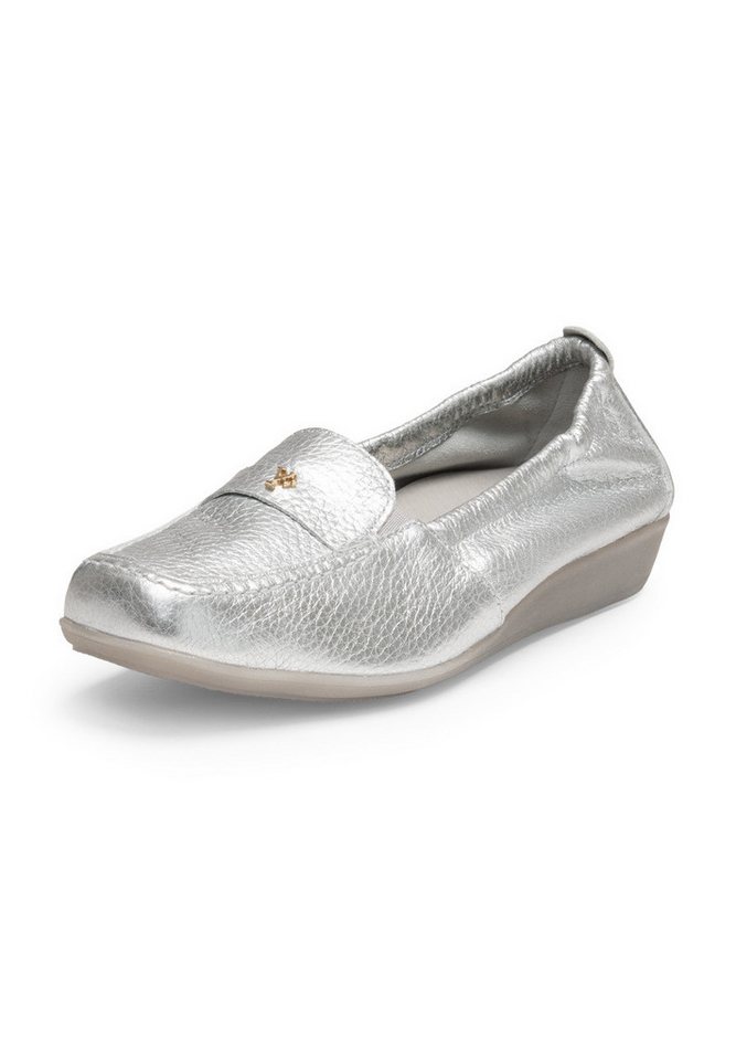 vitaform Damenschuhe Mokassin Hirschleder Mokassin (silber)