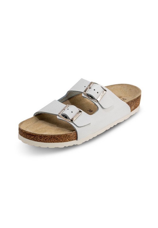 vitaform Unisex Pantoletten Vollrindleder Pantolette (blau/weiß)