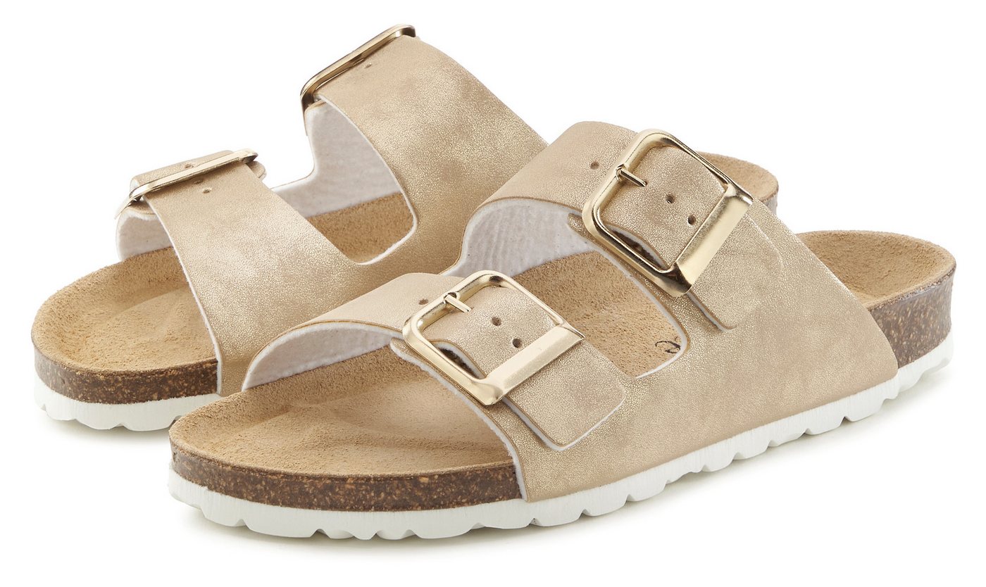 Vivance by Lascana Mule, Sandale, offener Schuh, Pantolette mit softer Innensohle und Komfortkorkfußbett aus Leder