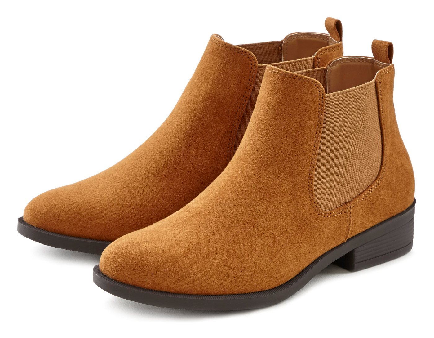 Vivance Chelseaboots bequem zum Reinschlüpfen, Stiefelette, Ankle Boots VEGAN (braun)