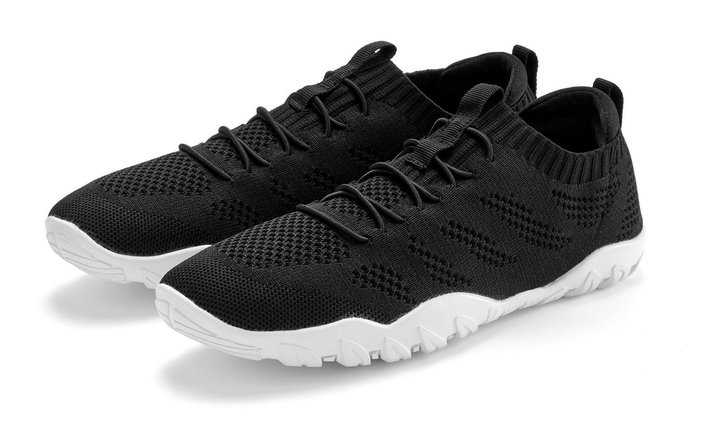 Vivance Freizeitschuh, Halbschuh mit ultraleichter und flexibler Sohle, Sneaker zum Reinschlüpfen mit elastischen Schnürbändern VEGAN (schwarz)