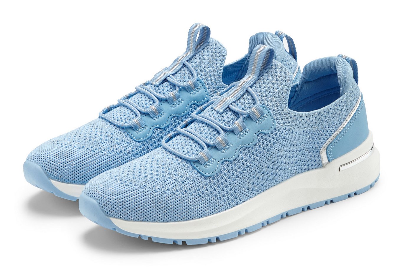 Vivance Freizeitschuh, Halbschuh, Sneaker aus Textil zum Reinschlüpfen mit elastischen Schnürbändern VEGAN