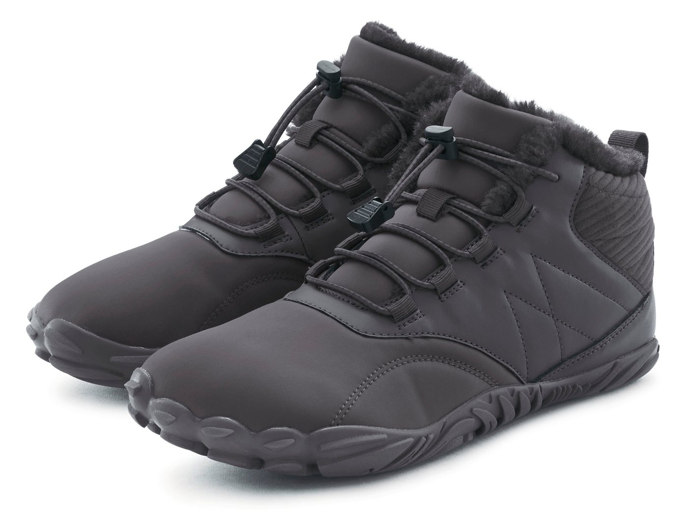 Vivance Freizeitschuh, Halbschuh, Sneaker Stiefelette zum Reinschlüpfen mit elastischen Schnürbändern und Warmfutter VEGAN