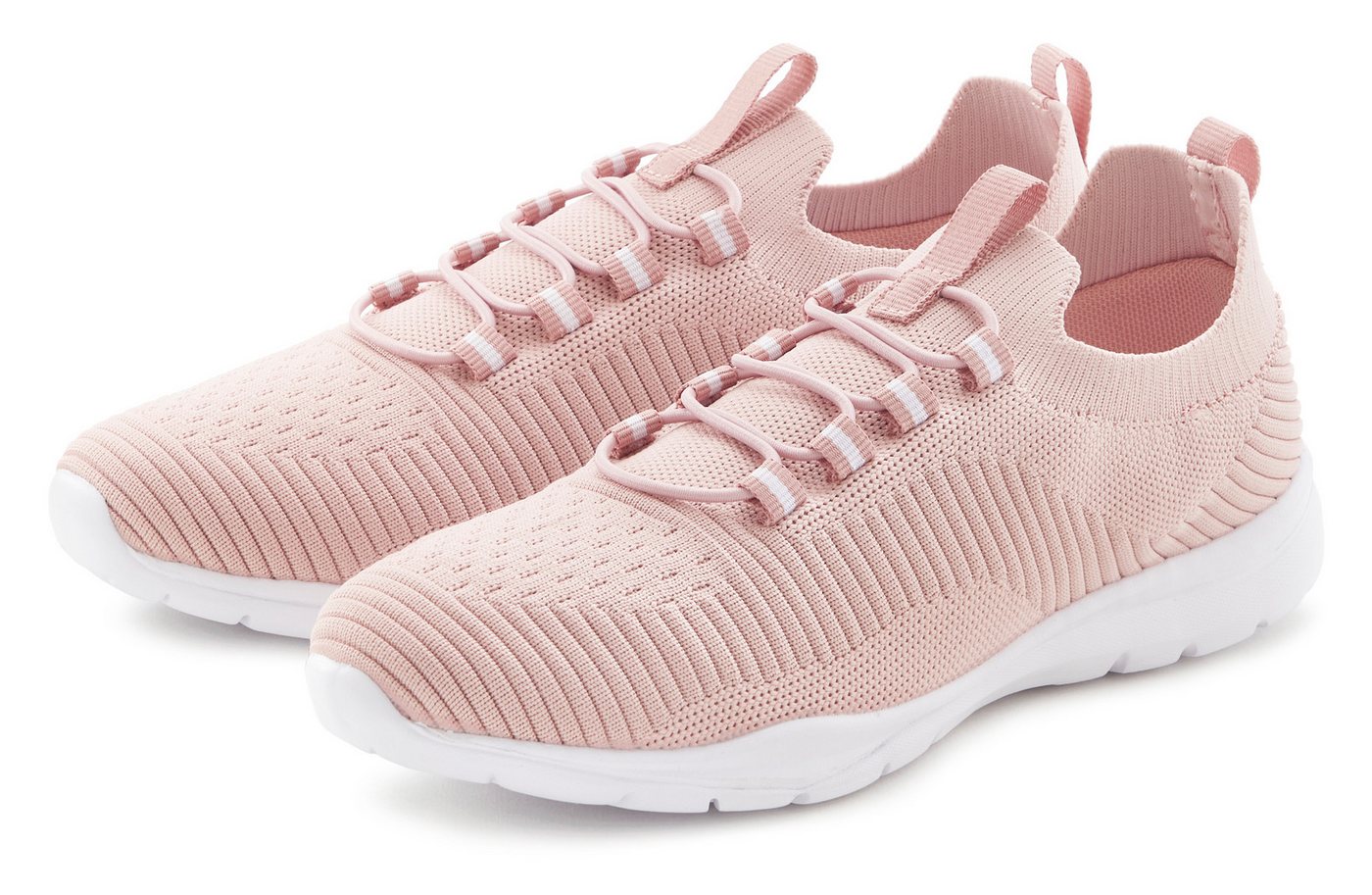 Vivance Freizeitschuh, Halbschuh, Sneaker superleicht, zum Reinschlüpfen mit elastischen Schnürbändern VEGAN (rosé)