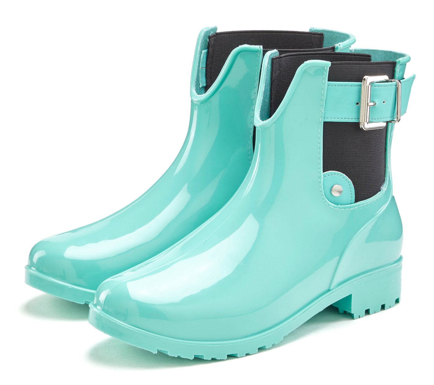 Vivance Gummistiefelette Gummistiefel im Chelsea-Look, Schlupfstiefel, Boots, Stiefel VEGAN (türkis)