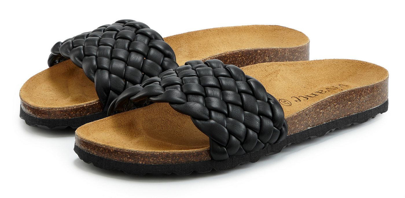 Vivance by Lascana Mule, Sandale, offener Schuh, Sommerschuh, Pantolette NEU mit komfortablem Korkfußbett & weicher Innensohle aus Leder