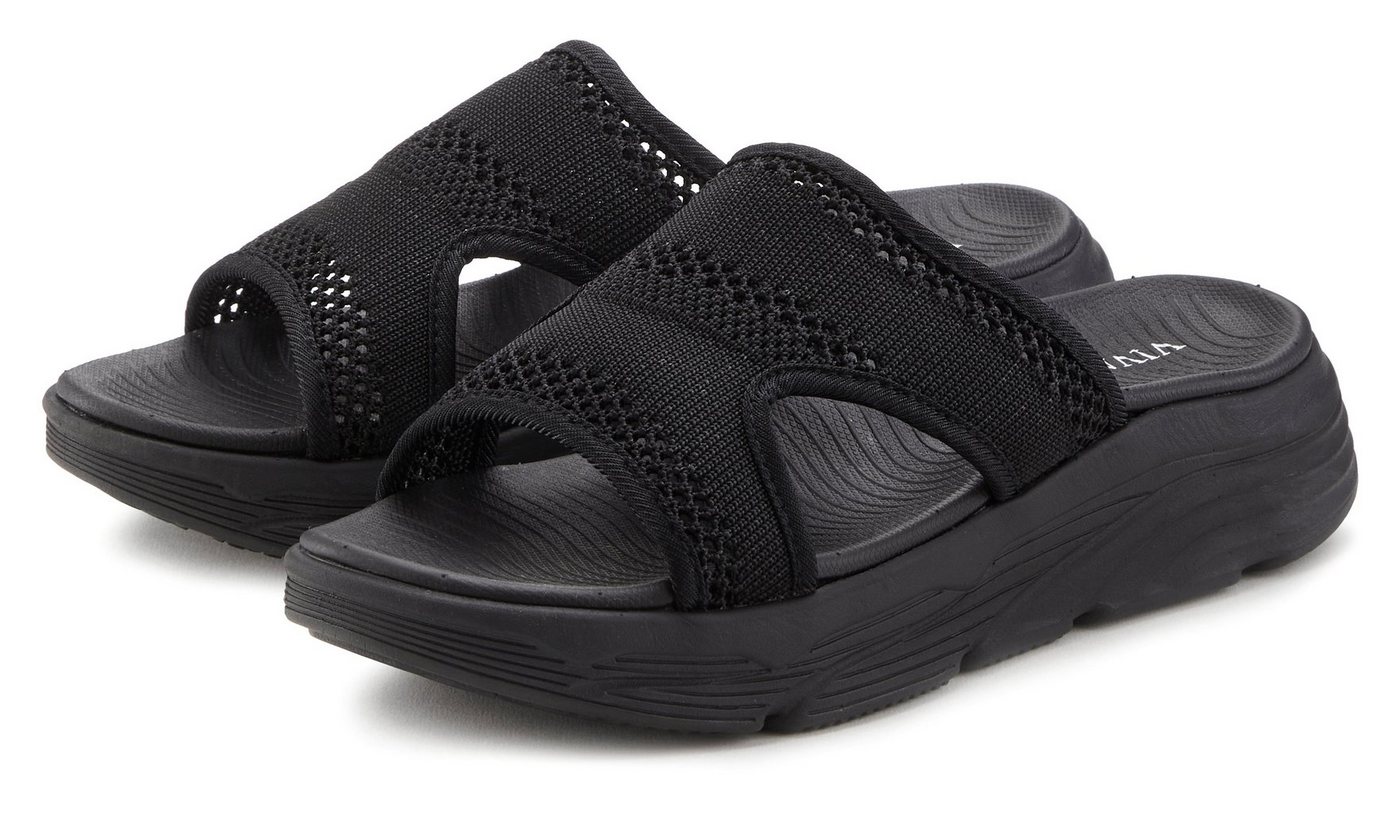 Vivance by Lascana Sommerschuh, offener Schuh, Sandale, Mule, Pantolette mit modischer Chunky-Sohle VEGAN (schwarz)