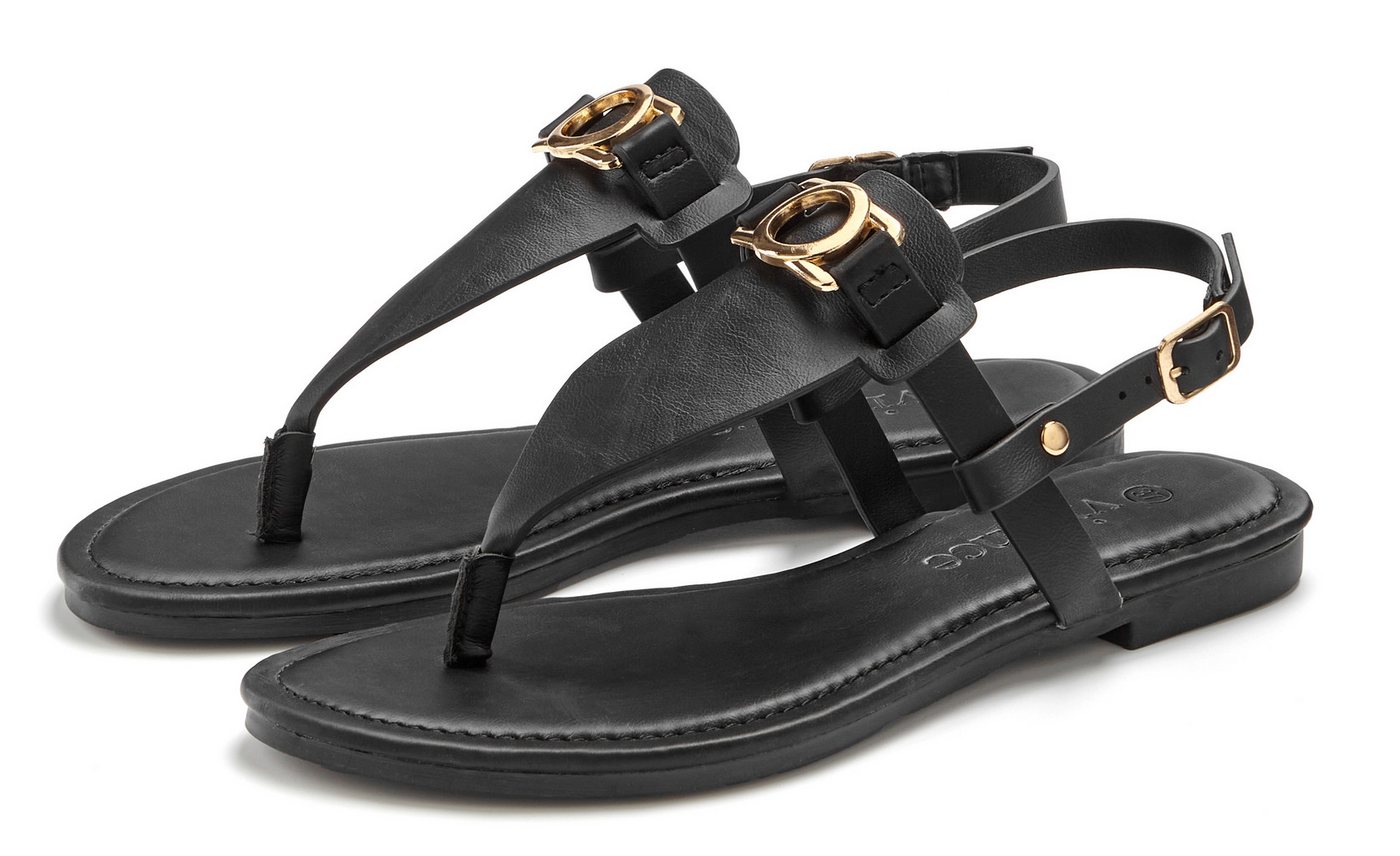 Vivance by Lascana Sandale, Sommerschuh, Pantolette, Zehentrenner NEU mit Schmuckelement & weicher Innensohle VEGAN