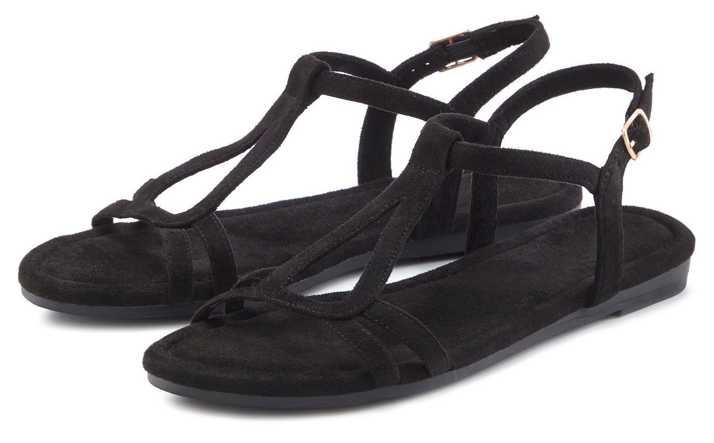 Vivance Sandalette, offener Schuh, Sommerschuh Sandale NEU aus weichem Material VEGAN (schwarz)