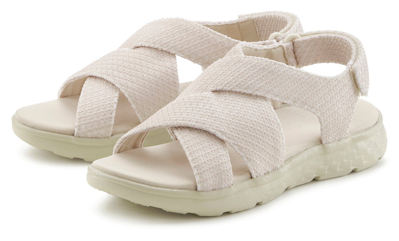 Vivance Sandalette, Sommerschuh, offener Schuh Sandale NEU mit Klettverschluss VEGAN (beige)