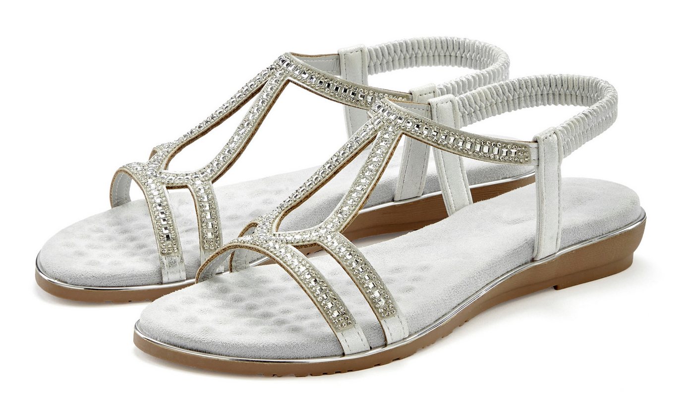 Vivance Sandalette, Sommerschuh, Sandale mit Glitzer Verzierungen und elastischen Riemchen