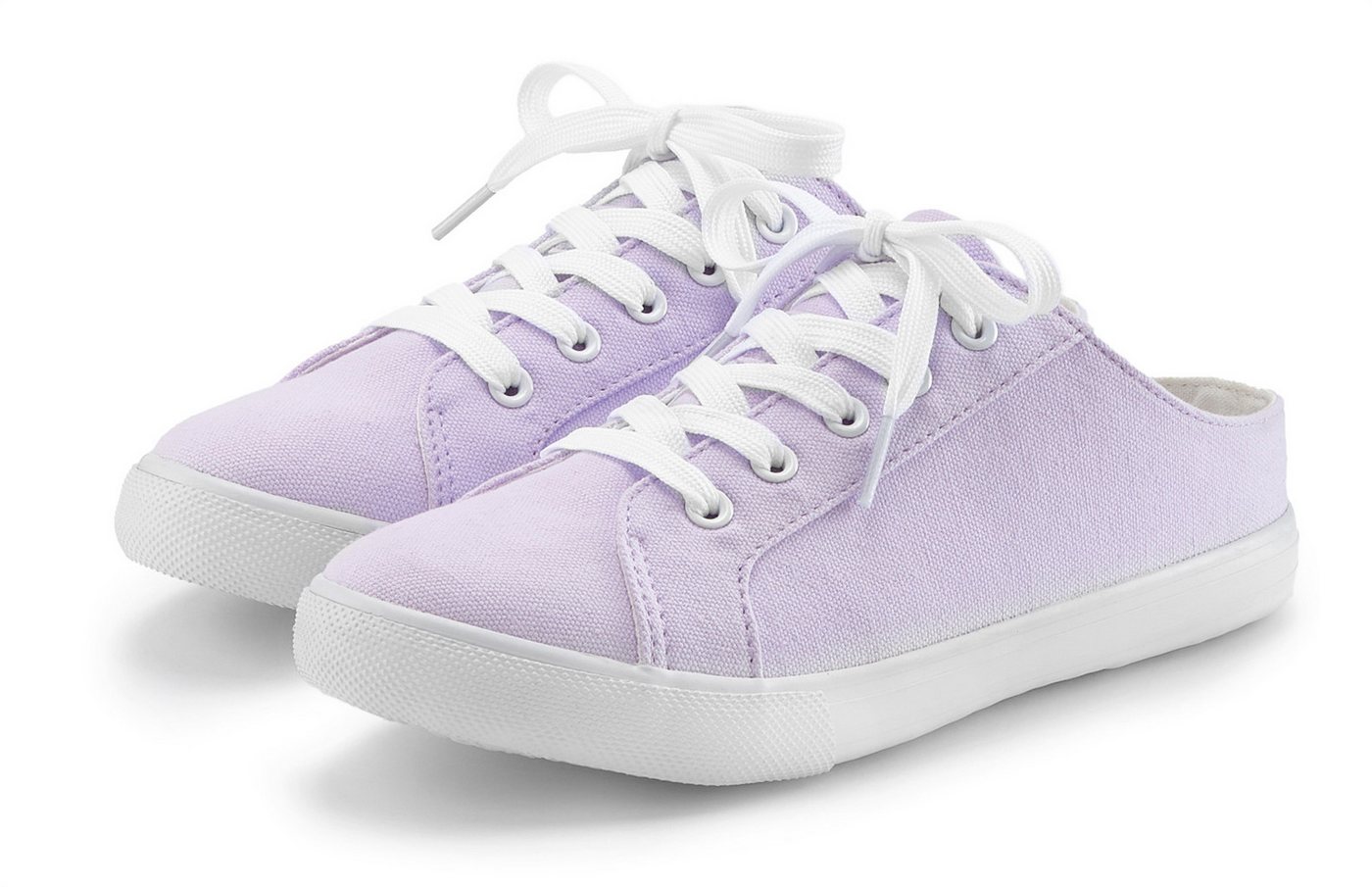 Vivance by Lascana Sneaker, Clog, Slip-On-Sneaker, Sabot zum Reinschlüpfen mit Schnürung VEGAN (flieder)