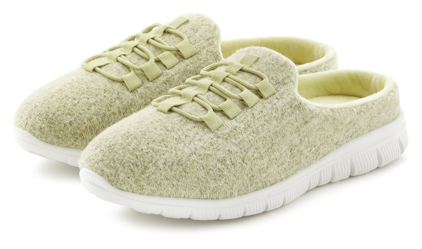 Vivance Sneaker Hausschuh Slipper, Pantoffel, Pantolette, Clog VEGAN (grün)