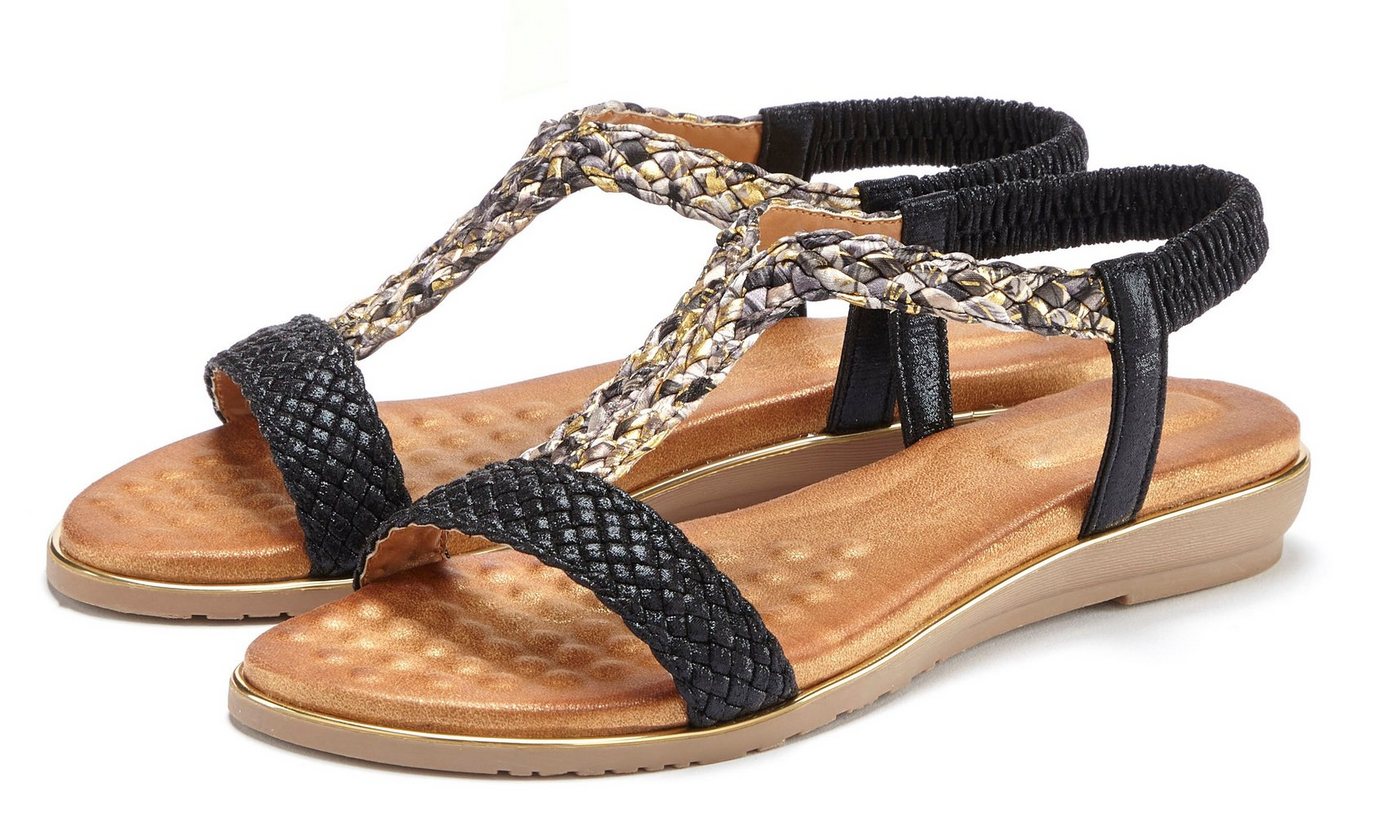 Vivance Sommerschuh Sandale Sandalette, Sommerschuh mit geflochtenen Riemchen und weichem Fußbett