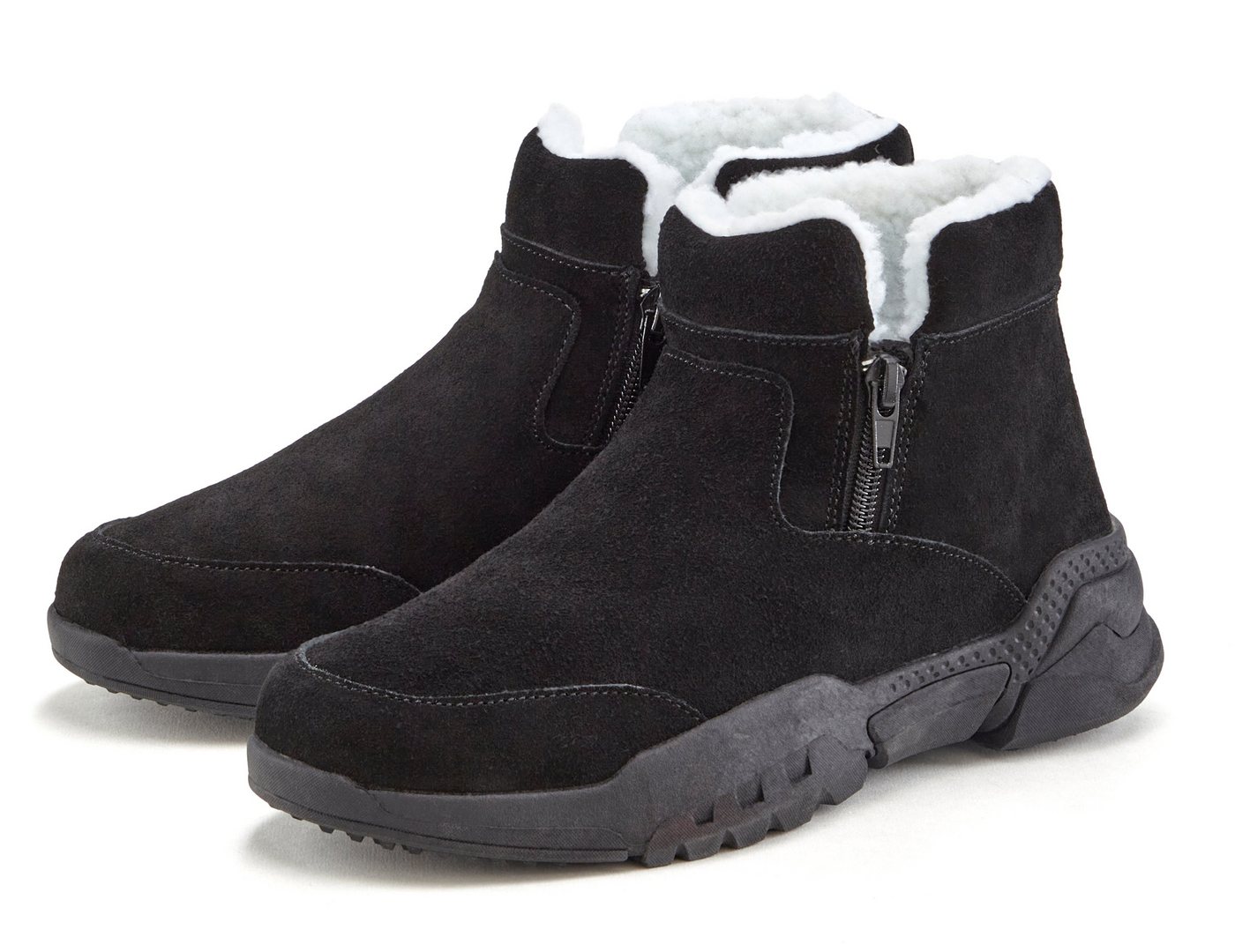 Vivance Stiefelette aus Veloursleder und mit Warmfutter, Winterstiefel, Stiefel, Boots