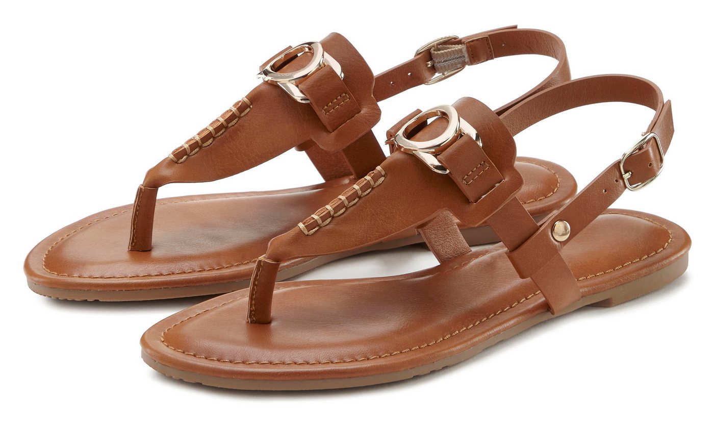 Vivance Zehentrenner Sandale, Pantolette mit Schmuckelement VEGAN