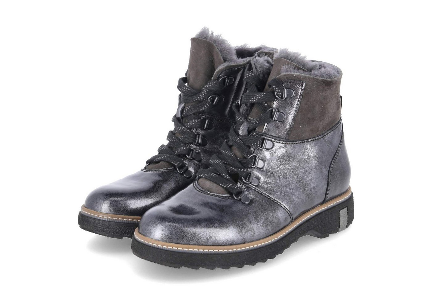 Waldläufer 911802-304/052 Damen Lackleder grau Winterstiefel
