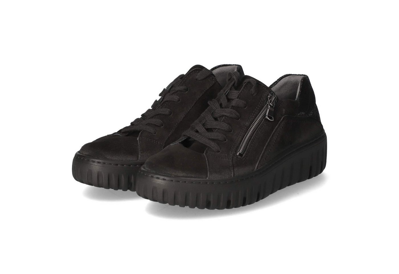 Waldläufer 941005-205/001 Damen Rauleder schwarz Schnürschuh