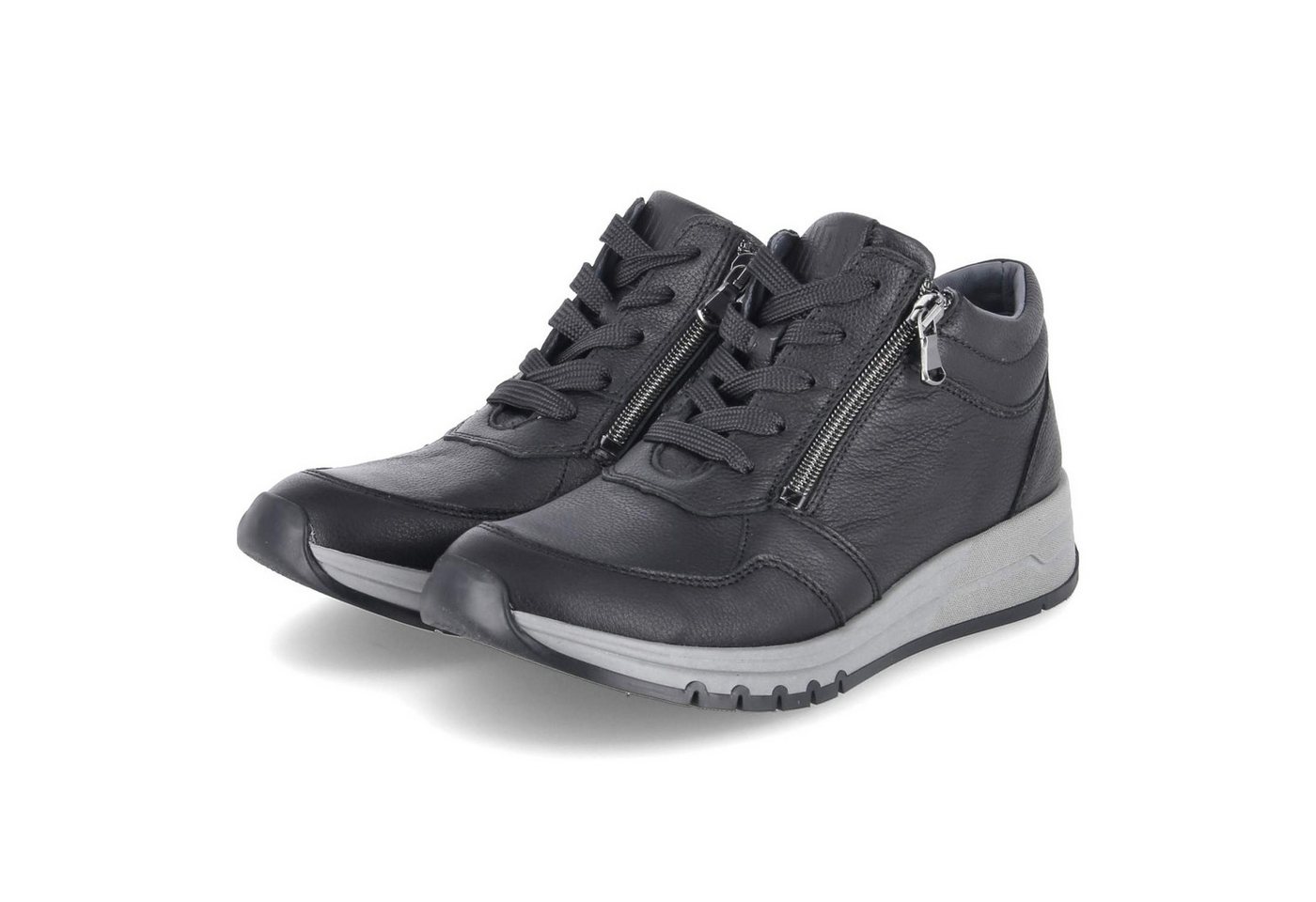 Waldläufer 957702-139/001 Damen Glattleder schwarz Schnürschuh