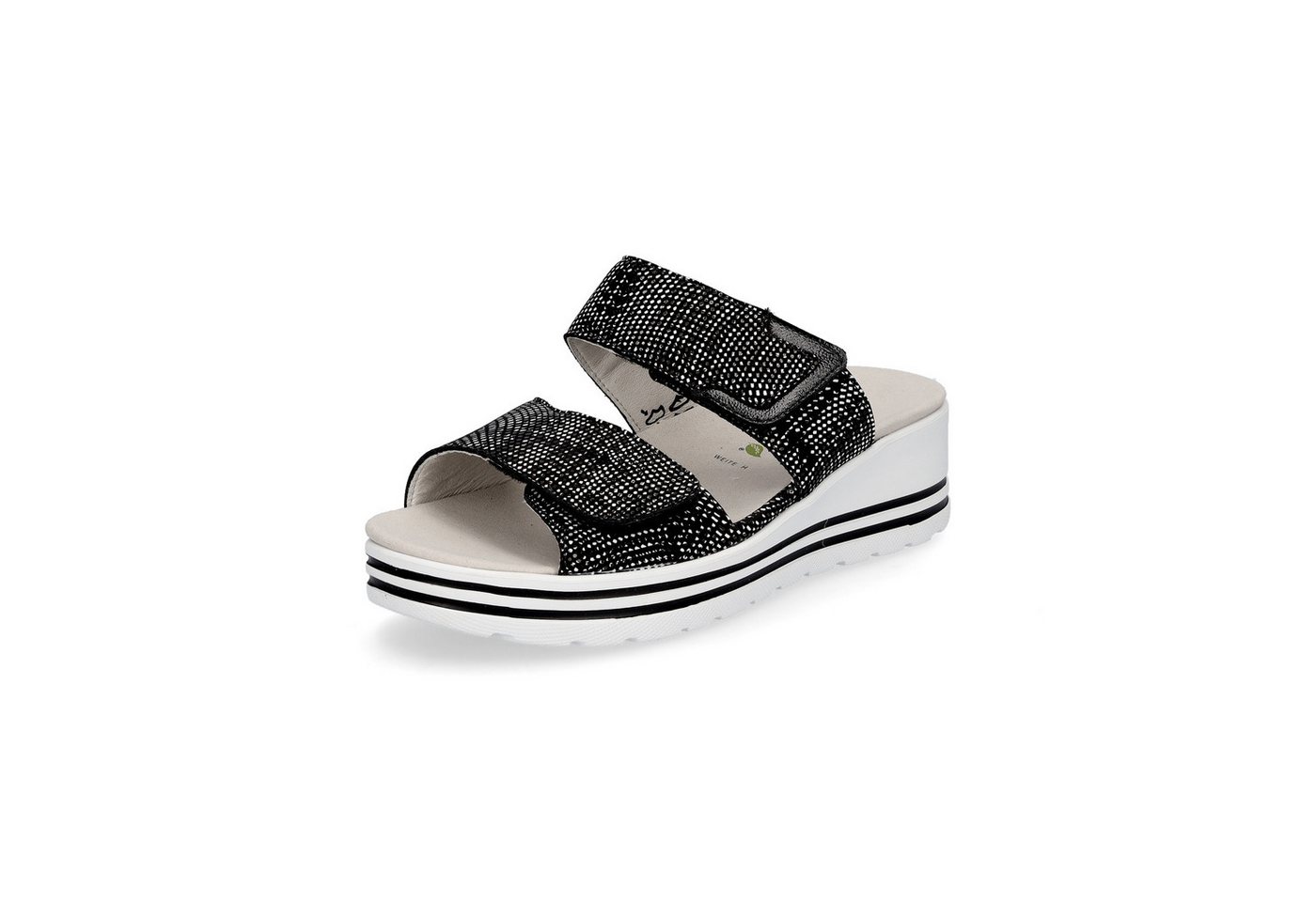 Waldläufer Damen Pantolette Michelle schwarz weiß Pantolette