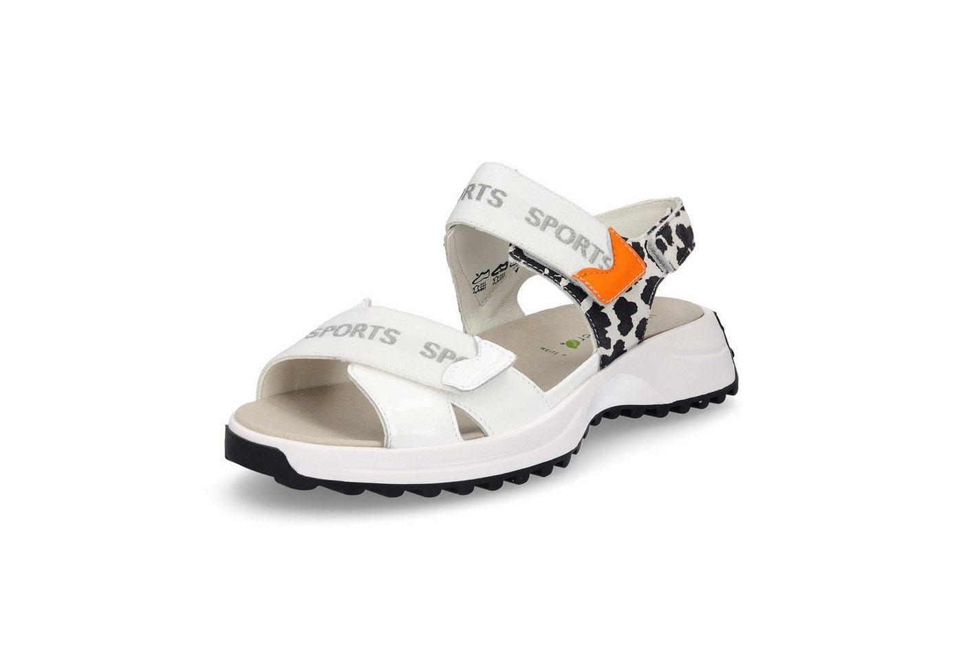 Waldläufer Damen Sandale weiß Animalprint Lack Sandale