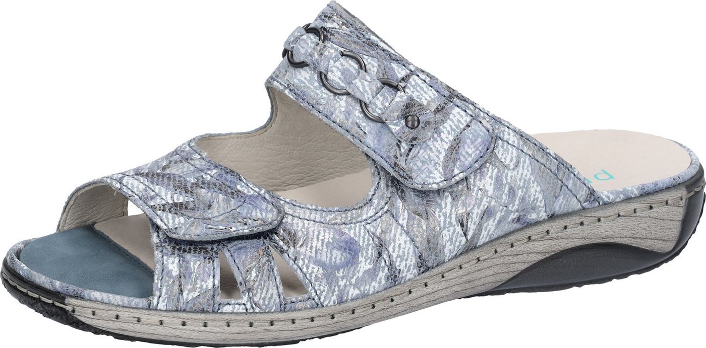Waldläufer GARDA Pantolette Sommerschuh, Klettschuh, Hausschuh in Bequemweite G (weit)
