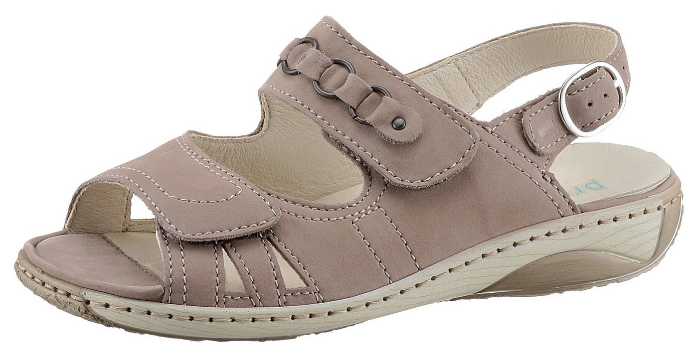 Waldläufer GARDA Riemchensandale, Sommerschuh, Sandalette, Keilabsatz, mit Druckknopf, G-Weite (beige)