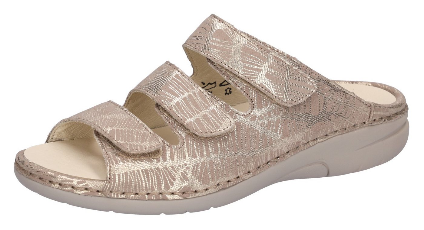 Waldläufer Gunna Pantolette, Keilabsatz, Sommerschuh, Schlappen in bequemer Schuhweite G (beige)