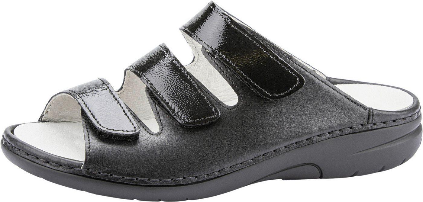 Waldläufer GUNNA Pantolette, Komfortschuh, Klettschuh, Hausschuh in Bequemweite G (weit)