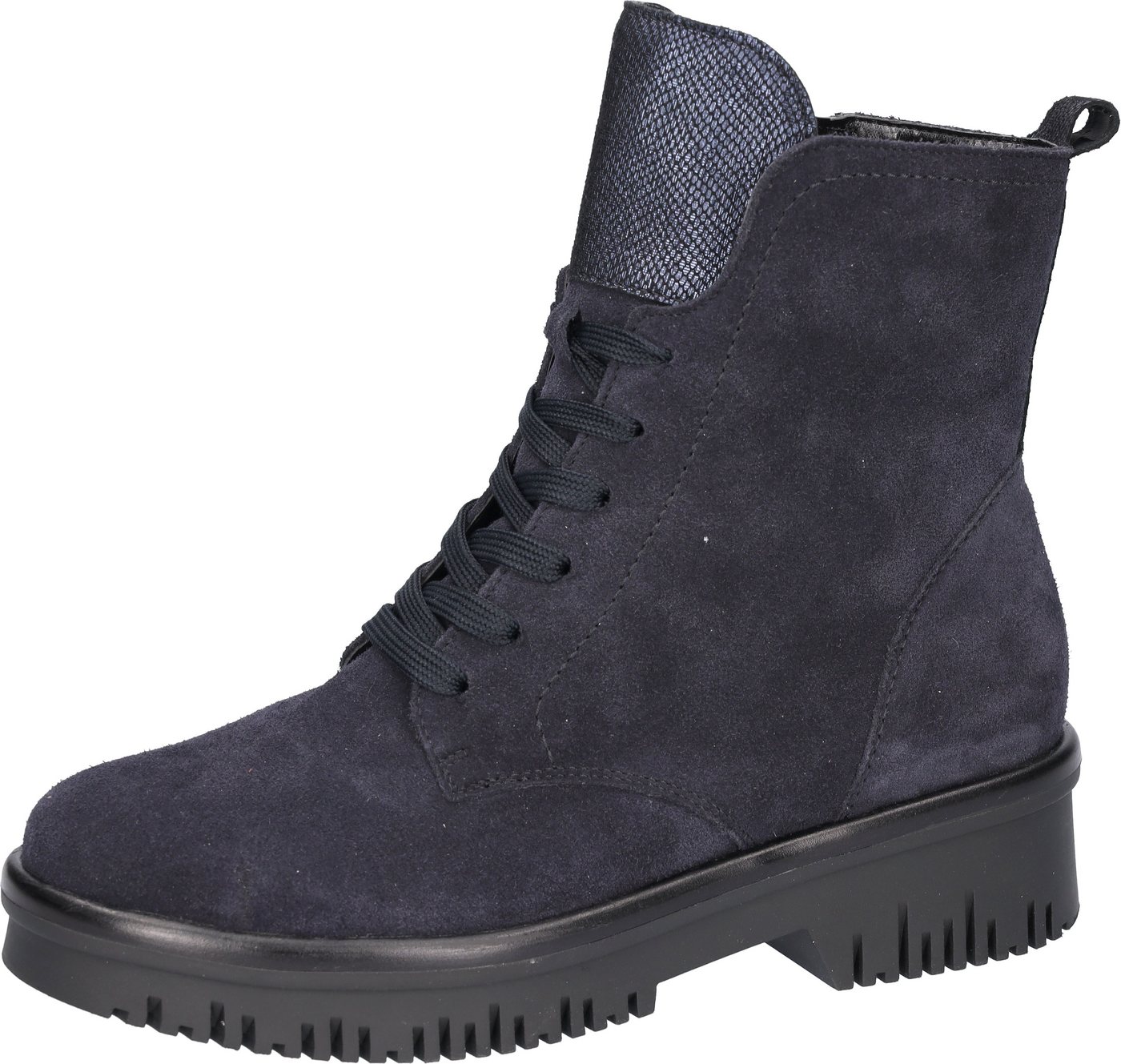 Waldläufer H-ALEA Schnürstiefelette Schnürboots, Plateaustiefelette, Komfortweite H = sehr weit (blau)