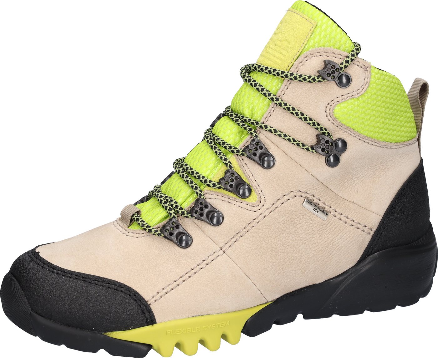 Waldläufer H-AMIATA Trekkingschuh Outdoorschuh, Wanderschuh, Schnürboots, Schuhweite H (sehr weit) (beige/schwarz)