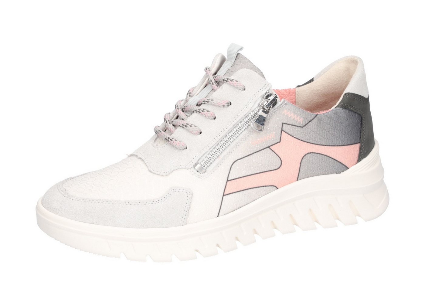 Waldläufer H-BIGGI Keilsneaker, Schnürer, Halbschuh, Freizeitschuh mit Kontrastnaht, Weite H (weiß)